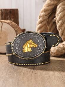 1 chiếc thắt lưng da PU phong cách Bohemian mới, unisex, phù hợp cho quần jean (kèm dụng cụ đục lỗ) - BH1112 - Xem 5