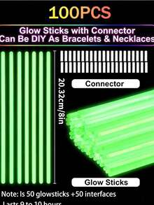 200pcs Multicolor Glow Sticks, Party Decoration, Glow For 8 To 12 Hours, Night Light Effect, Can Be Used To Light Up Party Gifts, Bracelets, Necklaces, Neon Effect, Suitable For Wedding Party, Brighter Colors. - View 13