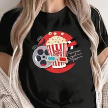 Printed T-Shirt For Men And Women - 黑色 - 查看 1