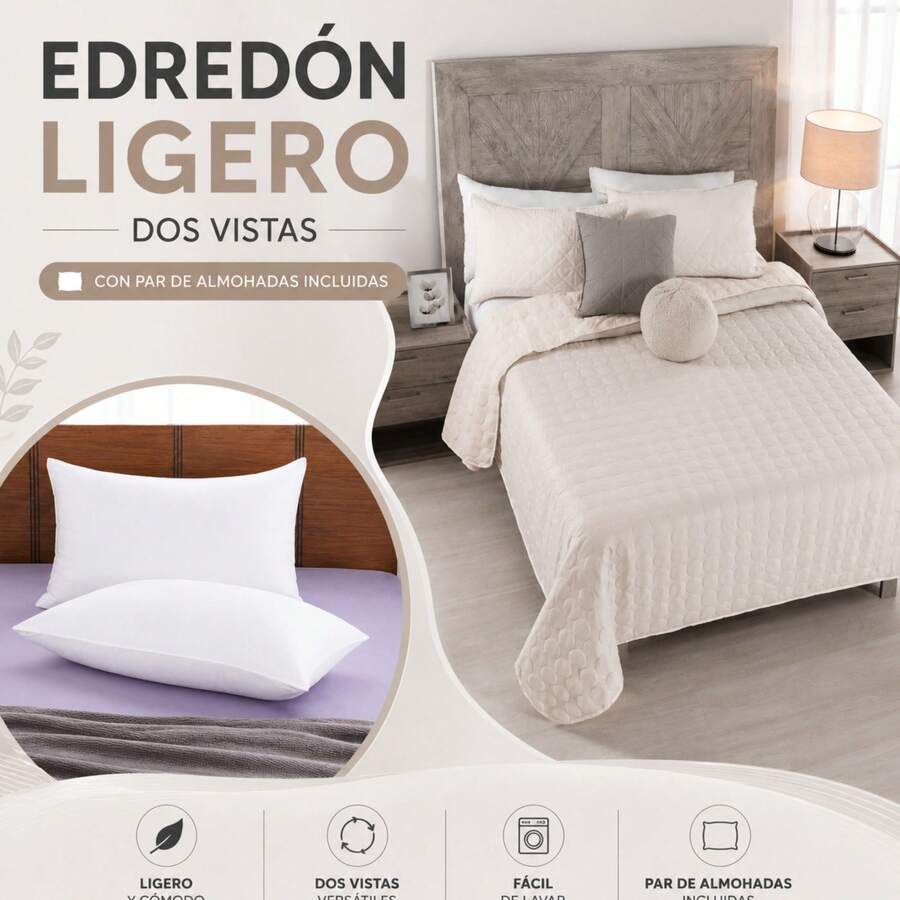 Novo Lightweight Reversible Comforter + 2 Free Pillows – Comfort And Style In One Combo BEAUTTY HOME - CANNES - View 1