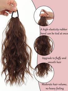 12inch Hair Ponytail Extensions Wig Wavy Curly Ponytail Hairpiece With Elastic Rubber Band Fluffy Wavy Ponytail For Women Wear - Multicolor - View 2