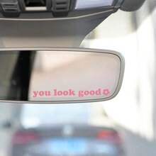 3pcs "You Look Good" Cute Personalized Car Stickers, Vinyl Waterproof Sunproof, Suitable For Rearview Mirror, Self-Affirmation Decorative Mirror, Makeup Mirror Cute Decorative Stickers, Creative Car Window Decor - You Look Good - View 11