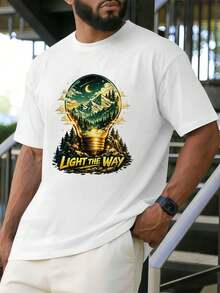 Men Plus Size T-Shirts - White - View 2