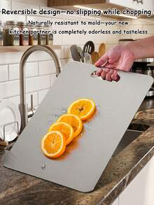 Double-Sided Stainless Steel Cutting Board, MultifunctionalChopping Board For Kitchen & Dining, Dual-Use For Raw & Cooked Foods, Hygienic & Durable, Anti-Slip & Easy To Clean, Ideal For CuttingVegetables & Meats, Perfect For Everyday Kitchen Use. - Multicolor - View 5