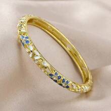 Luxury Hollow Colorful Crystal Bangle, Vintage Traditional Jewelry - Rainbow Diamonds - View 10