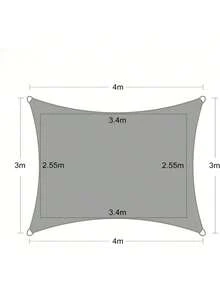 Rectangular Shade Net Made Of Breathable High-Density Polyethylene (HDPE) Shade Fabric (185 G/M²), With UV Protection, Suitable For Terraces, Gardens, Patios And Outdoor Areas. - Grey - View 13