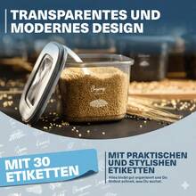 EVLINYA Lebensmittelbehälter Behältersets – Frischhaltedosen Set mit Deckel, stapelbare Aufbewahrungsbox als Küchen Organizer und Kühlschrank Organizer, für Lagerung von Lebensmitteln und Küchenorganizer und Aufbewahrung – 12-teiliges Mix Set Anthrazit - Übersicht 4