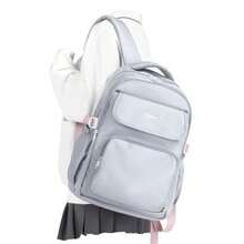 Mochila básica para escuela, informal, para mujer, impermeable, para adolescentes - negro (C1-negro) - Ver 2