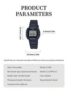 Casio 2026新款卡西欧LRW-200H-4B时尚运动手表，女款，防水树脂表带 - 黑色 - 查看 7