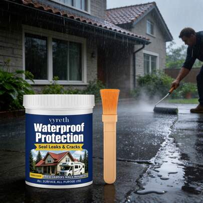 Sellador impermeable para fugas y grietas, pintura selladora impermeable para techos, paredes, ventanas y autocaravanas, revestimiento protector de secado rápido, para usar en todas las superficies, 300g