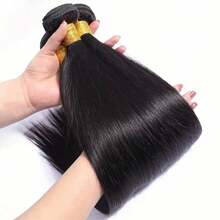 Straight Human Hair Bundles 8-28 Inches 12A Brazilian Hair Unprocessed Raw Hair Double Machine Weft Natural Black Hair Extensions For Women - Natural Black - View 5