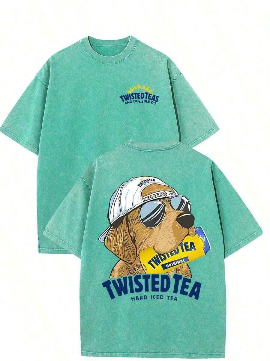 2026 Twisted Tea Shirt,230GSM Heavyweight Cotton T-Shirt , Unisex Retro Streetwear Tee , Casual Door Wear, Machine Washable, Perfect Gift For Men & WomenLoose And Comfortable Tops, Summer Tops, Summer Outfits For Womer, Summer , Summer Clothes, Shirts, Vacation Outfits Women, Tops For Women, Spring Outfits For Women, Blusas Bonitas De Mujer, , Top, Western Outfits For Womer, Cute Tops, White Tops, Going Out Tops Women, Shirts For Woman, Y2k, Crop Top, White Tor, Casual Streetwear, Summer Oversized Tee, Loose Fit T Shirt, Vintage Graphic Tee, Retro Street Style, Soft Cotton Top, Breathable Summer Tee, Drop Shoulder Tee, Casual Top, Daily Wear T Shirt, Boyfriend Style Tee, Grunge Vintage Tee, Y2K Streetwear Top, Casual Loose Top, Oversized Graphic Tee, Summer Casual Tee, Street Style T Shirt, Vintage Washed Tee, Retro Graphic Top, Loose Casual T ShirtWomens Distressed Washed Retro Print Tee Loose Fit Drop Shoulder Casual Summer T‑Shirt - 薄荷綠 - 查看 1