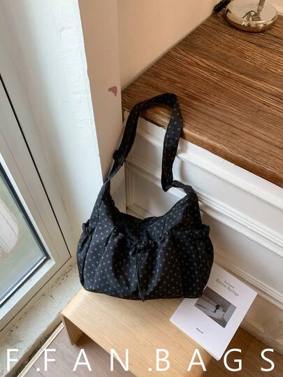 Bolso de hombro estilo coreano con lunares 2026, de gran capacidad, de moda minimalista y versátil para uso diario, bolso cruzado para mujeres