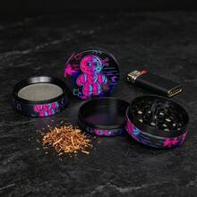 1 Stück, Horror-Puppe geformter Grinder 50MM tragbarer 4-Schicht Voodoo-Puppe Grinder, Zinklegierung Material, Design, Raucherzubehör - Übersicht 6