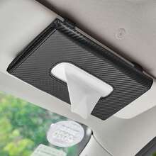 EIGIIS Car Tissue Box, Automotive Sun Visor Tissue Paper Mask Storage Rack, High-Quality PU Leather Car Tissue Box Sun Visor Tissue Dispenser, Universal Sun Visor Tissue Box Suitable For Most Vehicle Models - A - View 8