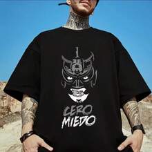 S-3XL Men's Wrestling Theme T-Shirt With Devil Dog Group Print, A194 Casual Summer T-Shirt, Crew Neck - 玫紅色 - 查看 11