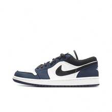 Nike Herren Jordan Air Jordan 1 Retro Low Navy, bequeme lässige Retro-Basketball-Niedrigschuhe, weiß und navy, 2004 - 309192-101 - Übersicht 15
