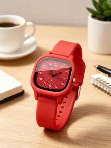 1 Set/1 Piece Women's Three-Color Square Dial Silicone Quartz Watch Set - Versatile Casual Accessory & Birthday Gift - Multicolor - View 3