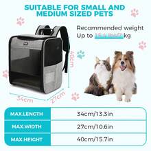 DOGAT Pet Carrier Backpack For Cats Small Dogs Foldable Breathable Mesh Travel Bag With Multiple Carry Options For Vet Visits Walks Weekend Trips Up To 7kg Grey - Grey - View 3