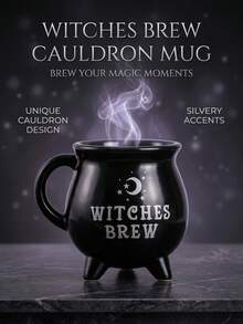 1pc Witch Brewing Coffee Ceramic Mug - 13.53oz Large Capacity, Suitable For Coffee, Tea And Creating Unique Halloween Atmosphere, Dishwasher And Reusable Multi-Functional Beverage Cup, Made Of Material (1pc Set), Coffee Mug, Coffee Cup - Multicolor - View 1