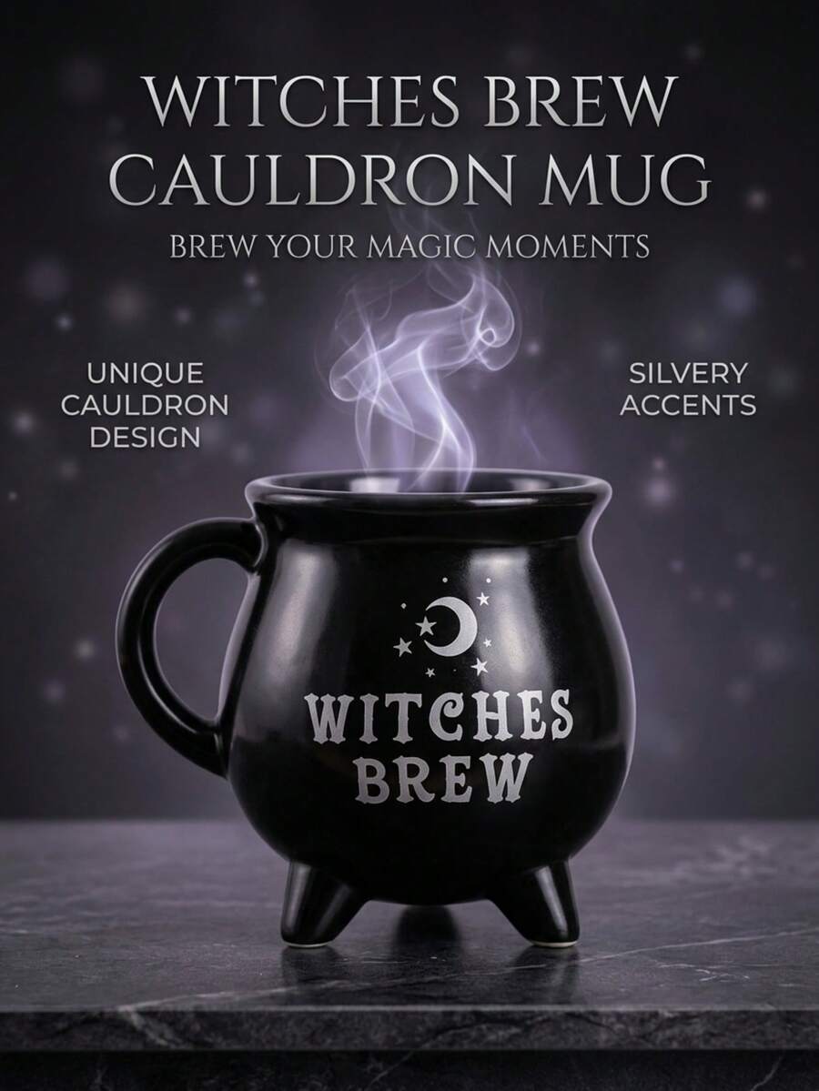 1pc Witch Brewing Coffee Ceramic Mug - 13.53oz Large Capacity, Suitable For Coffee, Tea And Creating Unique Halloween Atmosphere, Dishwasher And Reusable Multi-Functional Beverage Cup, Made Of Material (1pc Set), Coffee Mug, Coffee Cup - Multicolor - View 1