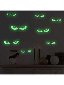 8 Pairs Halloween Glowing Eyeball Decorations, Upgraded Luminous Indoor/Outdoor Halloween Decoration Eyeball - Multicolor - View 2