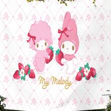 Miniso Sanrio My Melody & Piano Strawberry Aesthetic Tapestry, Pink Diamond Pattern Wall Hanging, Soft Fabric Backdrop For Bedroom, Party & Photography - 0 - View 3