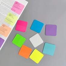 8 Colors 160pcs Fluorescent Transparent Sticky Notes, Waterproof Writable Index Labels, Transparent Memo Paper, Easy To Organize, Can Be Used As Bookmarks, Multi-Color Style, Suitable For Back To School, School Supplies And Office Use - A - View 4