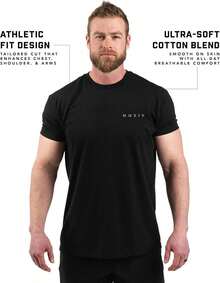 Camiseta Deportiva Gymreapers para Hombre con Diseño de Calavera - Absorbe la Humedad - Manga Corta - Camiseta Deportiva para Correr y Fitness - Corte Ajustado y Secado Rápido - Negro - Ver 10