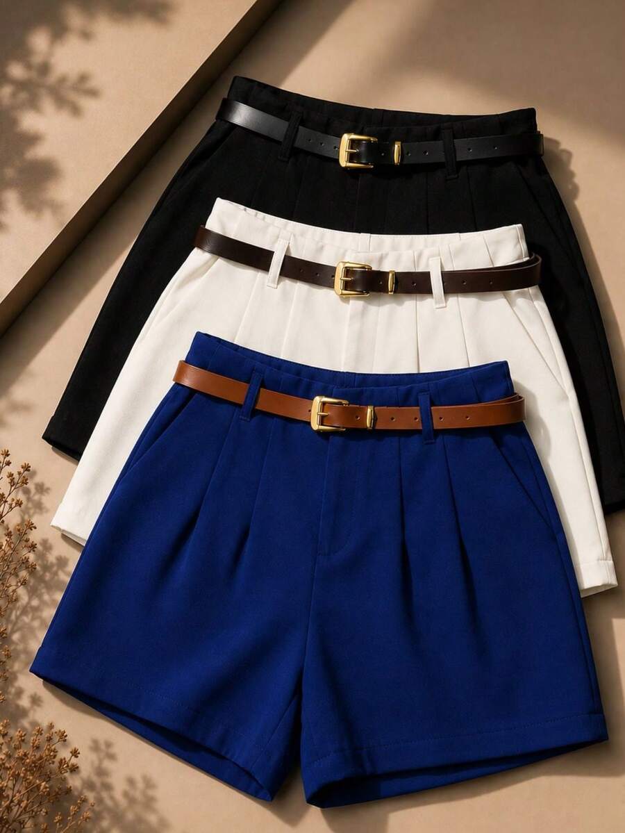 KIT 3 SHORT MADRI TAILORED SHORT MADRID MOST DESIRED OF THE SEASON HAS ARRIVED IN ADORABLE COLORS NEW RELEASE - Black, White and Royal Blue - View 1