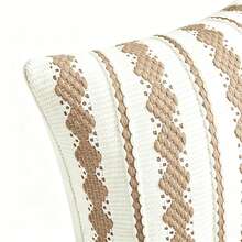 1pc Polyester Cotton Geometric Diamond Pattern Sofa Cushion Cover Without Insert (Suitable For Room Decoration, Living Room, Beach, Car, Party, Christmas, Daily Use, Etc.) - Light Brown - View 8