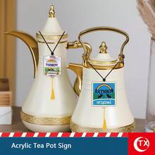 2 piezas Etiquetas para cafetera estilo árabe, etiquetas decorativas de Qahwa Dallah para Ramadán, etiquetas de cocina islámica, decoración del hogar para fiesta de Eid - Multicolor - Ver 5