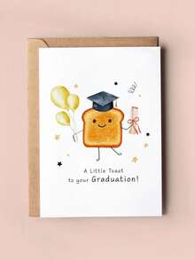 1pc Funny Graduation Card "A Little Toast To Your Graduation", Congrats Card(Graduation Cap), Graduation Gift Card, Cute Graduation Card,The Perfect Graduation Gift For Sons, Daughters, Children, Colleagues, Classmates, And Senior Students - Multicolor - View 6