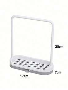 1pc White Kitchen Sink Organizer Tray, Rust-Proof Sink Accessory For Kitchen Countertop, Storage Rack For Sponge, Dishcloth, Rag, Brush, Scouring Pad - Multicolor - View 11