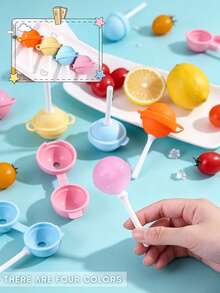 4pcs Round Popsicle Molds, Silicone Ice Cream Maker, Summer Refrigerator Ice Mold - Multicolor - View 2