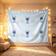 Tranh treo tường Disney Lilo & Stitch vui nhộn, họa tiết âm nhạc, màu trắng dễ thương, chất liệu vải mềm mại, thích hợp trang trí phòng ngủ, tiệc tùng và chụp ảnh. - 0 - Xem 1