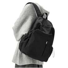 Mochila básica para escuela, informal, para mujer, impermeable, para adolescentes - negro (C1-negro) - Ver 9