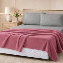 Microfiber Fleece Blanket, 180 Thread Count, Ultra Soft, 1 Piece, Velvety Touch, Single, Double, Queen - 臉紅 - 查看 2
