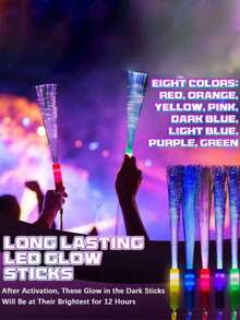 24/12/1pc LED Fiber Optic Wands For Various Holiday Parties. Suitable For Parties, Holiday Parties, Home Parties, Gatherings, Bars, Birthdays, Concerts, Festivals, Nightclubs, Party Lighting Supplies, Graduation Decorations, Birthday Gifts, Birthday Parties, Bachelor Parties, Graduation Party Supplies, Gift Recommendations, Neon Parties, Glowing Party Supplies, - Multicolor - View 5