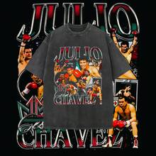 Playeras de hombre de algodón, album del mundial 2026, JULIO CESAR CHAVEZ TEE, Camiseta de boxeo, Camiseta de boxeador, Camiseta deportiva, Camiseta atlética, Regalo de fitness, Camiseta de entrenamiento, Ropa de cuello redondo, Ropa de algodón para hombre, Mundial 2026 cruz azul - Negro - Ver 1