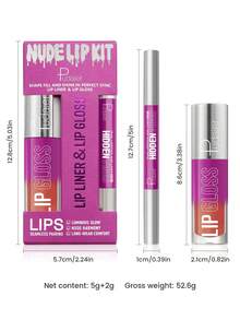 Pudaier 2pcs Nude Lip Set, Long-Lasting Lip Liner And High Gloss Lip Gloss Set, Women's Lip Makeup Combination, Moisturizing And Shiny Lips, Smooth Lip Liner And Lip Gloss Set - #09.Cherry Pop - View 10