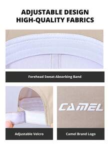 CAMEL CROWN 男女通用棒球帽，夏季遮阳帽，运动遮阳帽，足球帽，网球帽，小号棒球帽 - 卡其 - 查看 8