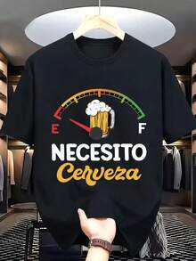 100% Cotton 180g High Quality Graphic T-Shirt Y2K - 2025 New Summer Men's T-Shirt, 100% Cotton, Soft And Breathable, Casual Crew Neck, Short Sleeve, Perfect For Casual Wear, Year-Round Clothing, Fun And Comfortable Casual Top - 黑色 - 查看 1