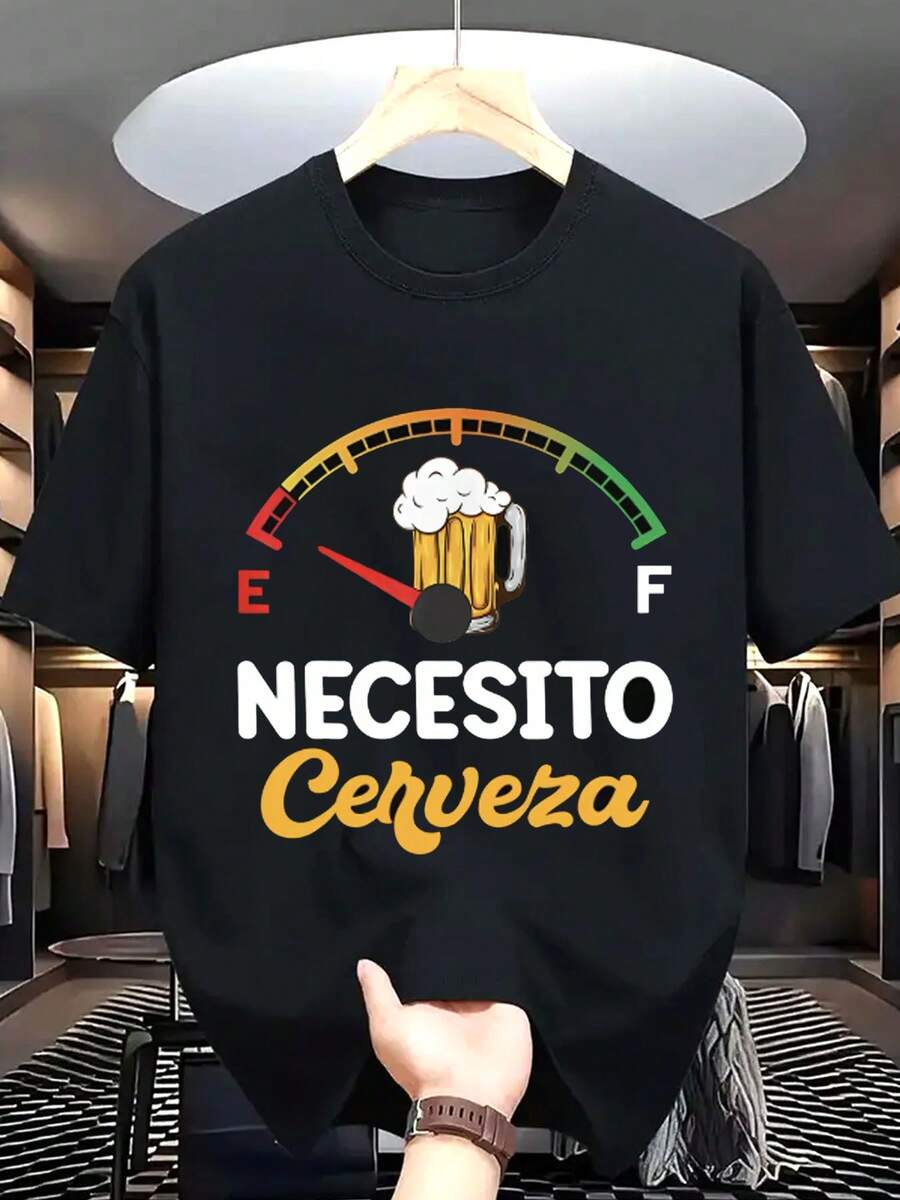100% Cotton 180g High Quality Graphic T-Shirt Y2K - 2025 New Summer Men's T-Shirt, 100% Cotton, Soft And Breathable, Casual Crew Neck, Short Sleeve, Perfect For Casual Wear, Year-Round Clothing, Fun And Comfortable Casual Top - 黑色 - 查看 1