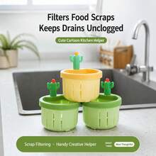 2PCS Universal Kitchen Sink Strainer, Cactus Design Drain Filter Basket With Fine Mesh, Prevents Clogging, Quick Drainage & Easy Clean, Durable ABS Kitchen Accessory - One Size Fits All - View 11