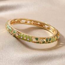 Luxury Hollow Colorful Crystal Bangle, Vintage Traditional Jewelry - Rainbow Diamonds - View 9