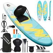 335cm Stand Up Paddle Board With All Accessories Kits, Premium Inflatable SUP Paddleboard With Hand Pump,Backpack,Non-Slip Deck For Adults & Youth Of All Levels - Mint Blue - View 10