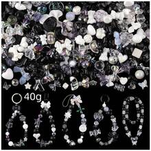 20/40g Acrylic Loose Beads Black & White Sweet Cool Style, Including Bows, Hearts, Flowers, Bears And Other Elements, Suitable For DIY Beaded Charms, Necklaces, Phone Chains, Bracelets, Keychains And Other Basic Accessories (Finished Products Not Included) - Multicolor - View 8