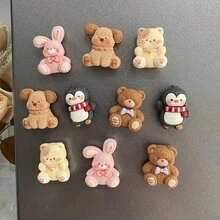 5個/10個/15個可愛動物樹脂冰箱磁鐵，日系可愛企鵝熊兔貓狗冰箱貼，動物愛好者適用可愛美學廚房裝飾，適合廚房裝飾、家居裝飾、房間和桌面配件、廚房必需品 - 動物磁貼 - 查看 9