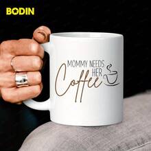 [24-Hour Shipping Within Mexico] Double-Sided Mug, 1 Unit, 11 Oz, Ceramic, Coffee Mug, "Mom Needs Her Coffee" Text And Mug Design, Dishwasher , Funny Mugs, Perfect Gift For Mothers, Mother's Day/Birthday/Gifts - 1 - 查看 3
